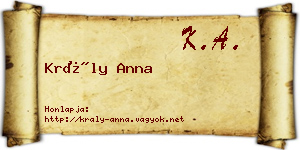 Krály Anna névjegykártya