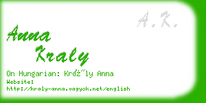 anna kraly business card